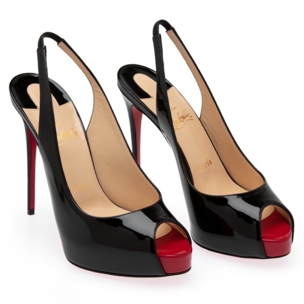 Christian Louboutin Private Number 120 black patent 39.5